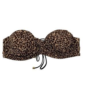 Victorias Secret Bikini Top 36B Strapless Animal Print Underwired Corset Back